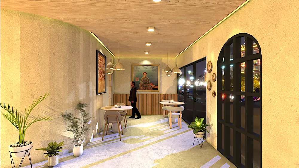 Cafetería en la ciudad